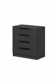 -chiffonnier Kale 4 tiroirs - Anthracite avec motifs rayés en membrane