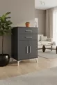 Silva Commode - Élégance Anthracite à 2 Tiroirs et 2 Portes (cm)