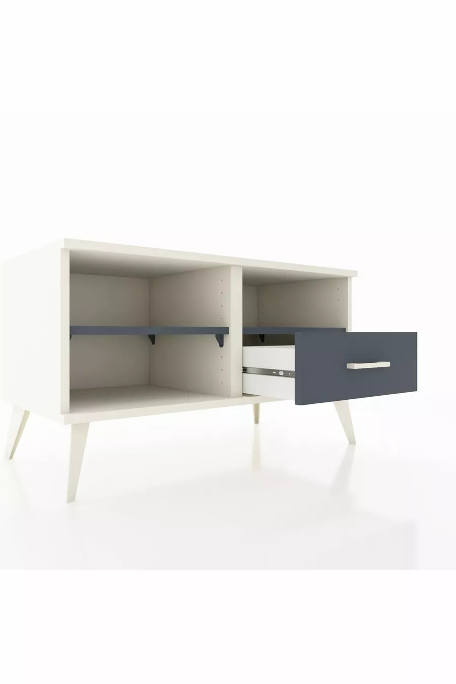 Hyperion Kommode 2 Regale Einzelschublade Mondstein-Anthrazit