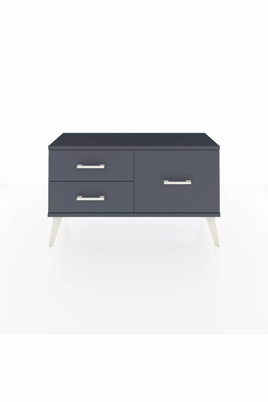 Commode Arges 3 étagères Pin-Anthracite