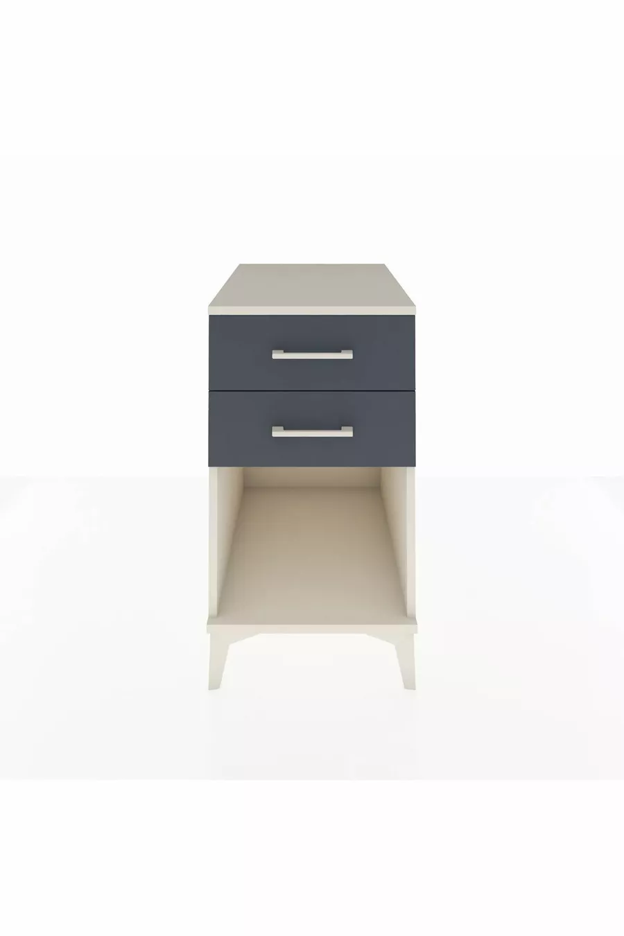 Table de chevet Kronos à 2 tiroirs Pierre de lune-Anthracite