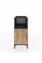 Table de chevet Kronos avec 2 étagères et 1 porte Anthracite-Épicéa