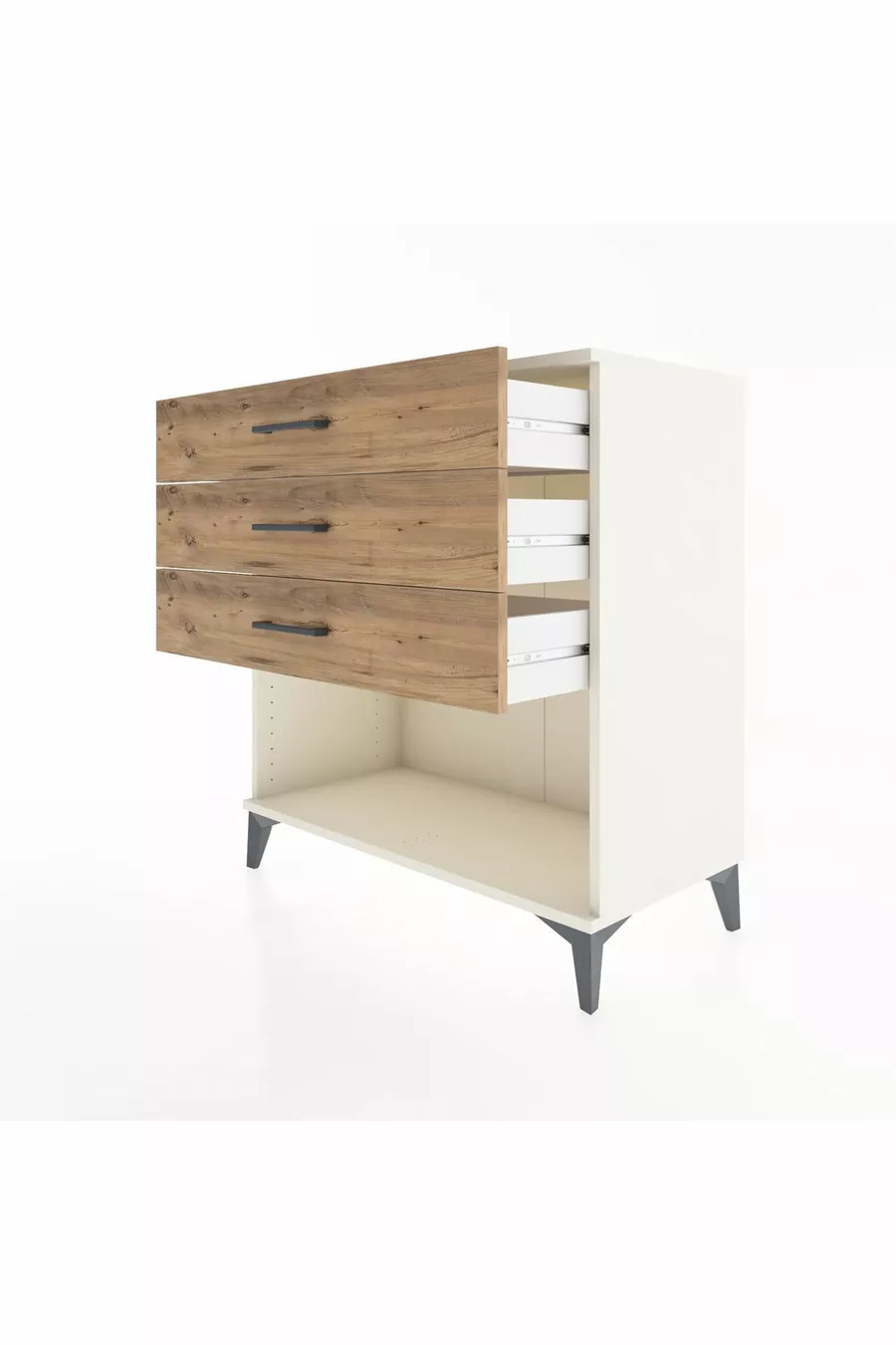 Commode Hyperion 3 tiroirs Pierre de lune-Sapin