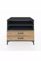 Commode Kronos 2 étagères 2 tiroirs Anthracite-Bois de pin