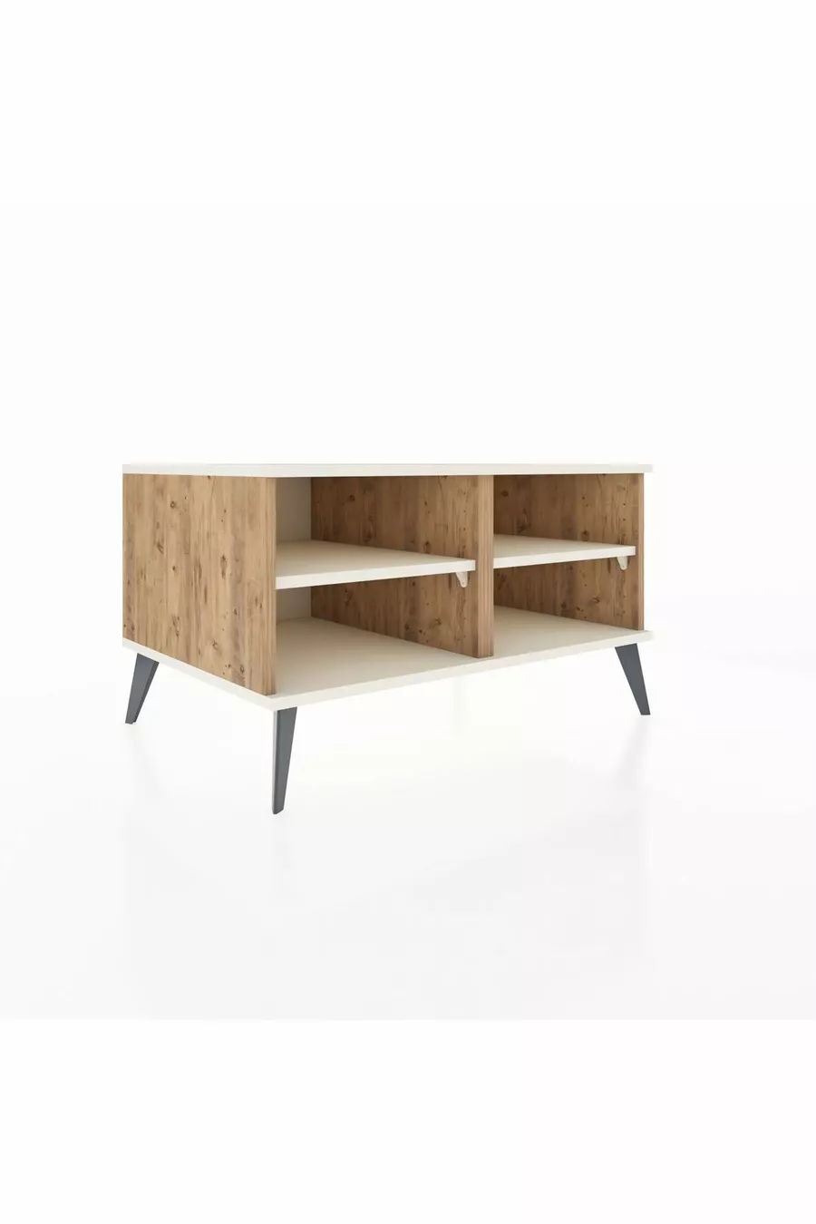 Commode Kronos à 2 étagères en pin et pierre d'achim