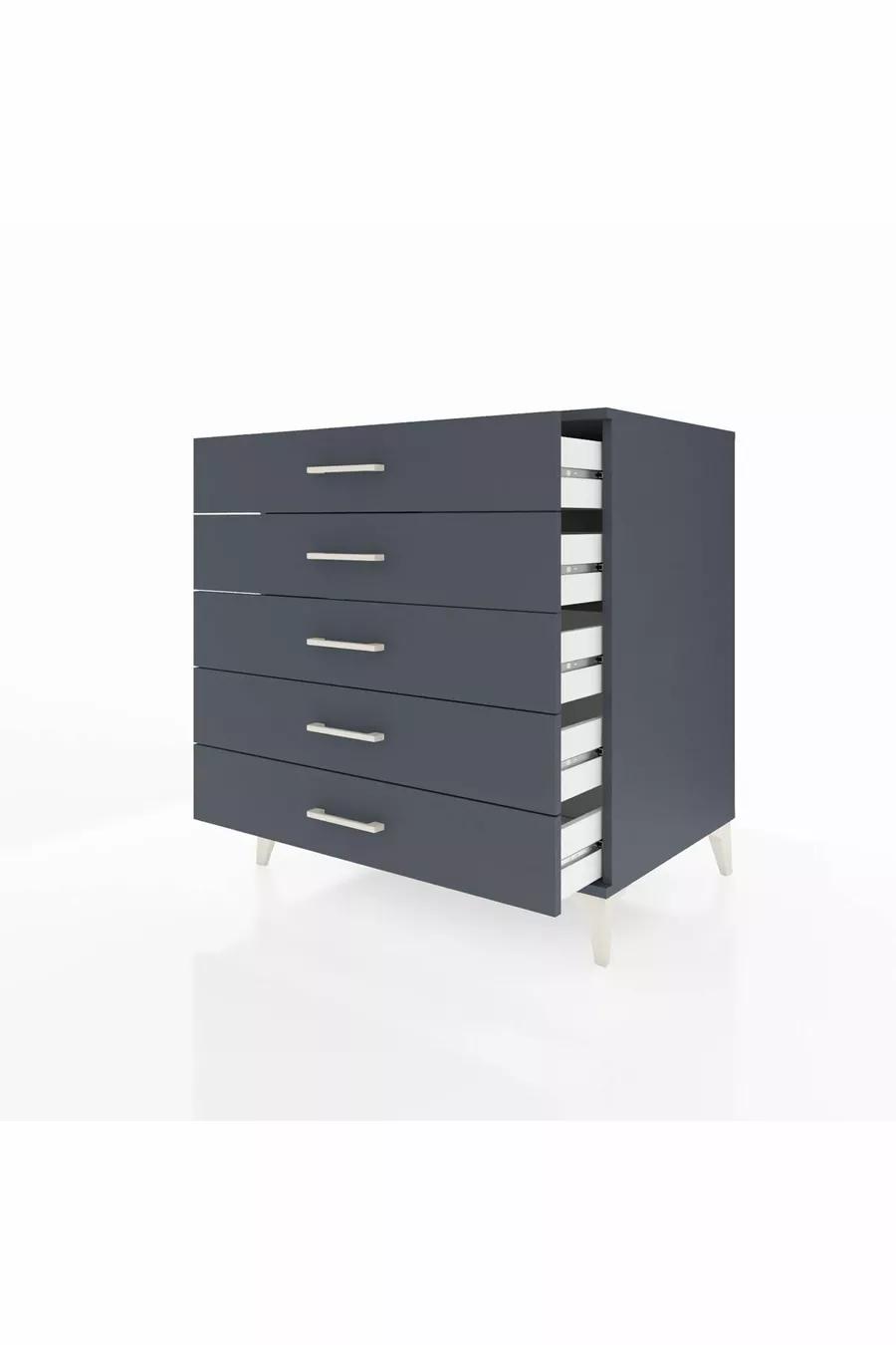 Commode Kronos 5 tiroirs Anthracite-Anthracite