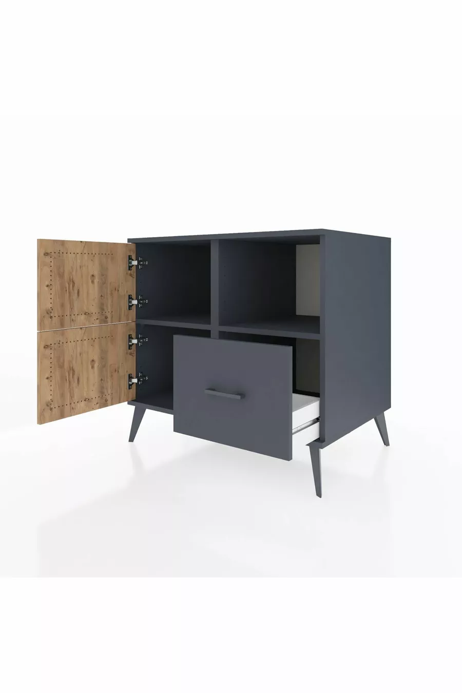 Kronos Dressoir 2 Planken 1 Lade 2 Deuren Antraciet-Den/Antraciet