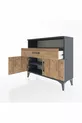Commode Arges 2 étagères, 1 tiroir, 2 portes, Anthracite-Pin