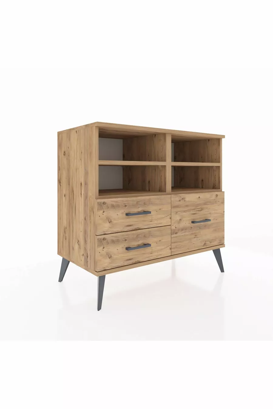 Commode Hyperion 4 étagères 3 tiroirs Pin-Pin