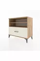 Commode Hyperion 2 étagères avec 1 tiroir en pin-pierre d'onyx