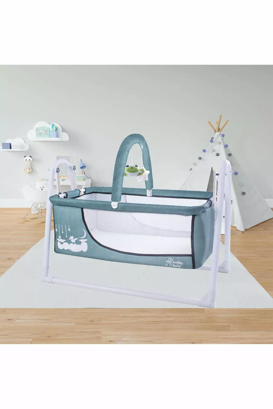 Lit de bébé Candy Panier, lit portable à côté de la mère, vert