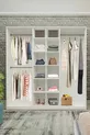 Gm  Placard préféré à 6 portes avec miroir, blanc et noir avec poignées