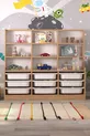 9-Basket 9-Shelf Cabinet Multi-Purpose Cabinet Toy Cabinet Almina Sapphire Oak