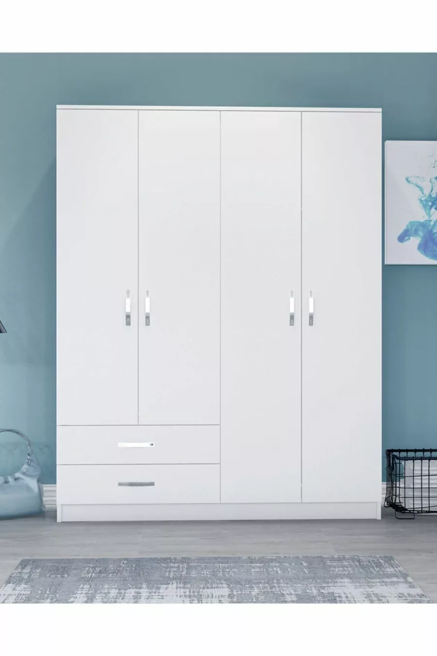 Armoire Novado à 4 portes et 2 tiroirs