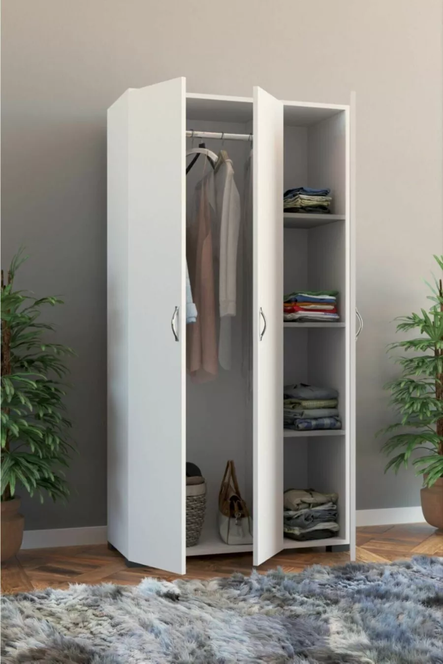 Armoire 3 portes - Blanche