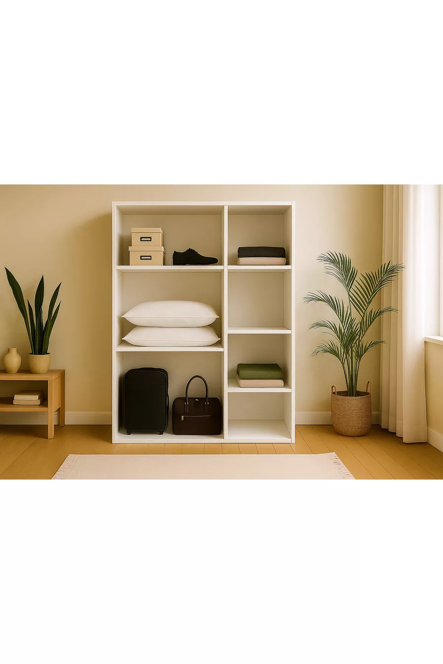 % MDF 3-Door Storage Cabinet |  cm | White – Modern Multi-Purpose Wardrobe