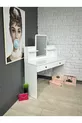 Tavolo da Trucco con Specchio, Tocador con 2 Cassetti, Organizer per Gioielli e Mensola, Bianco, cm