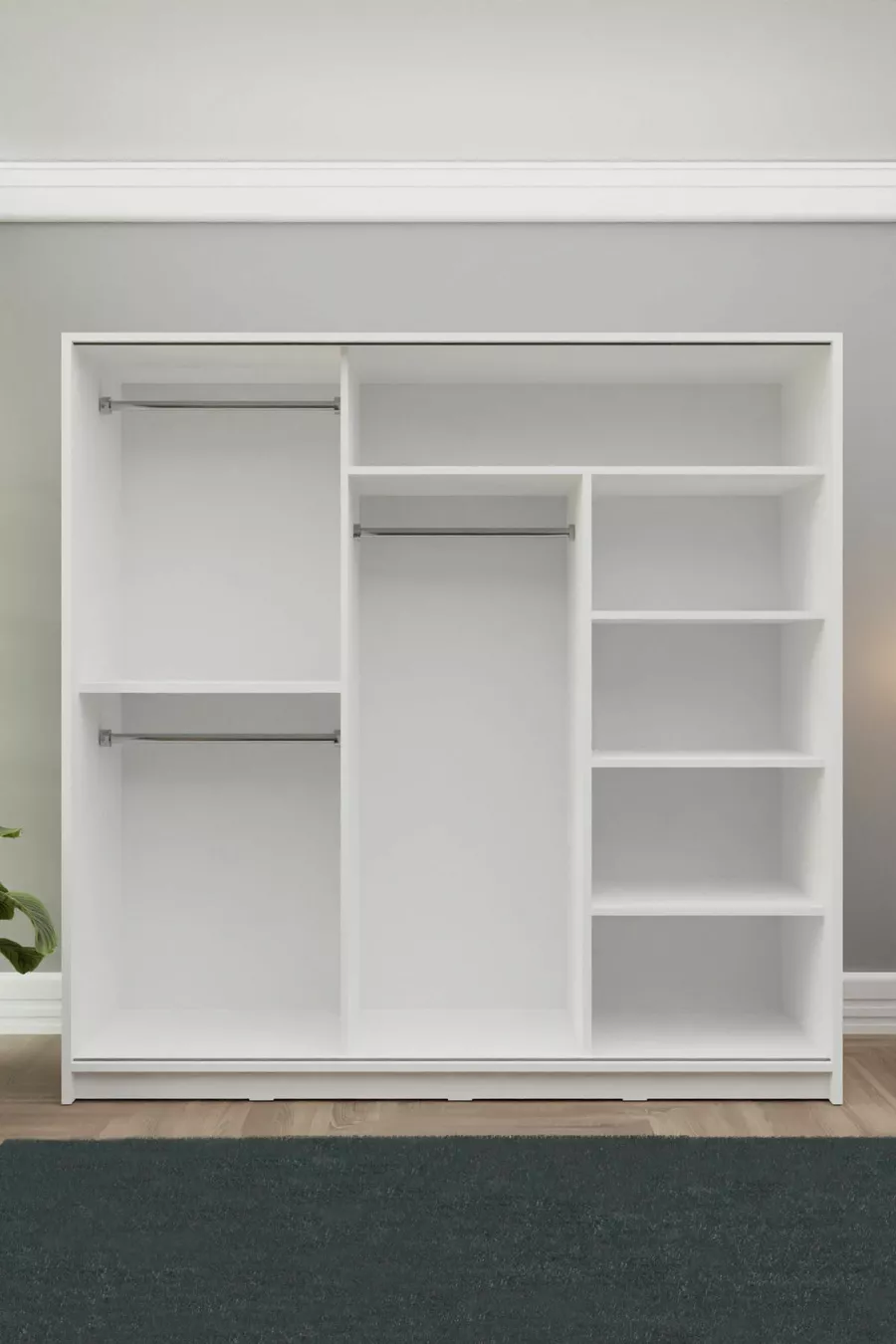 Weißer Schiebetürenschrank 