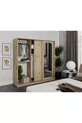 Armadio con Specchio Scorrevole a 3 Ante Samira - Interamente in MDF Rovere