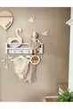 Étagère murale décorative en MDF Montessori avec crochets, bibliothèque blanche