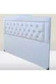 Titre Lit Double Modèle Cuir Synthétique Tissu Blanc Matelassé Rembourré Fait Main