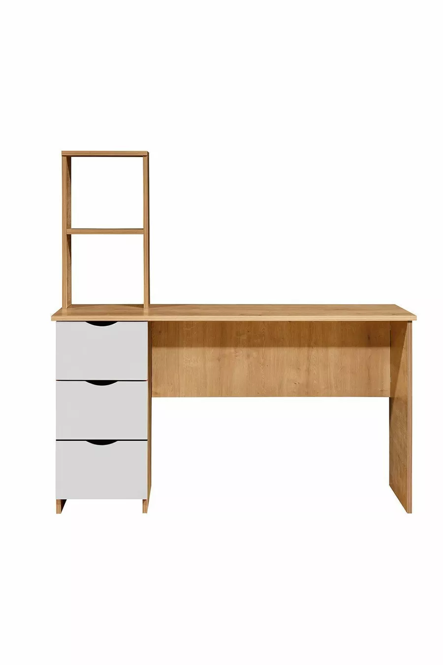 Lits superposés, Litera Ranza Armoire Bureau, Noyer clair-Blanc
