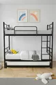 Koza Loft Bunk Bed Compatible with Mattress, 3-Person Black Metal Bunk Bed
