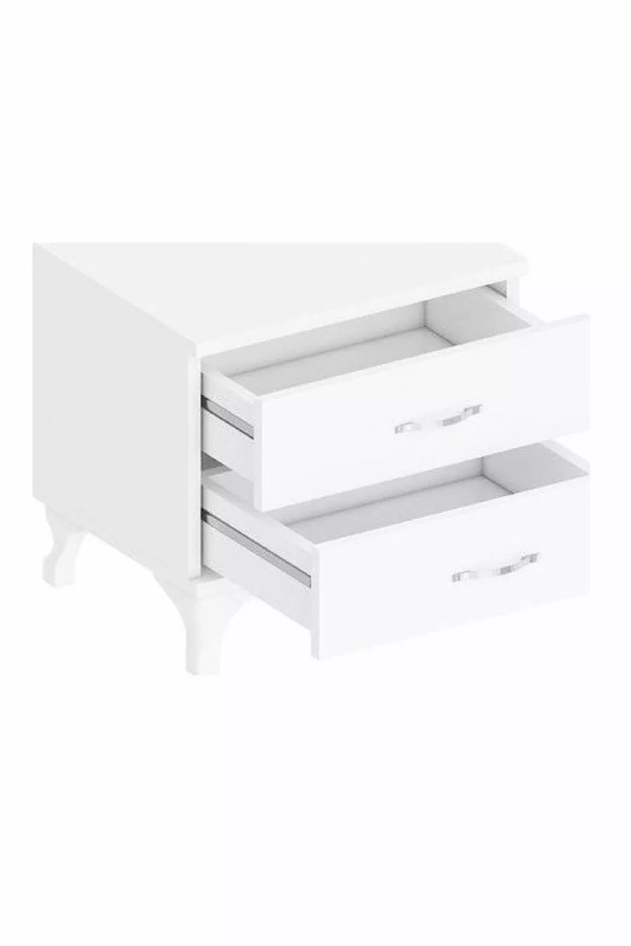 Table de chevet commode blanche London à 2 tiroirs