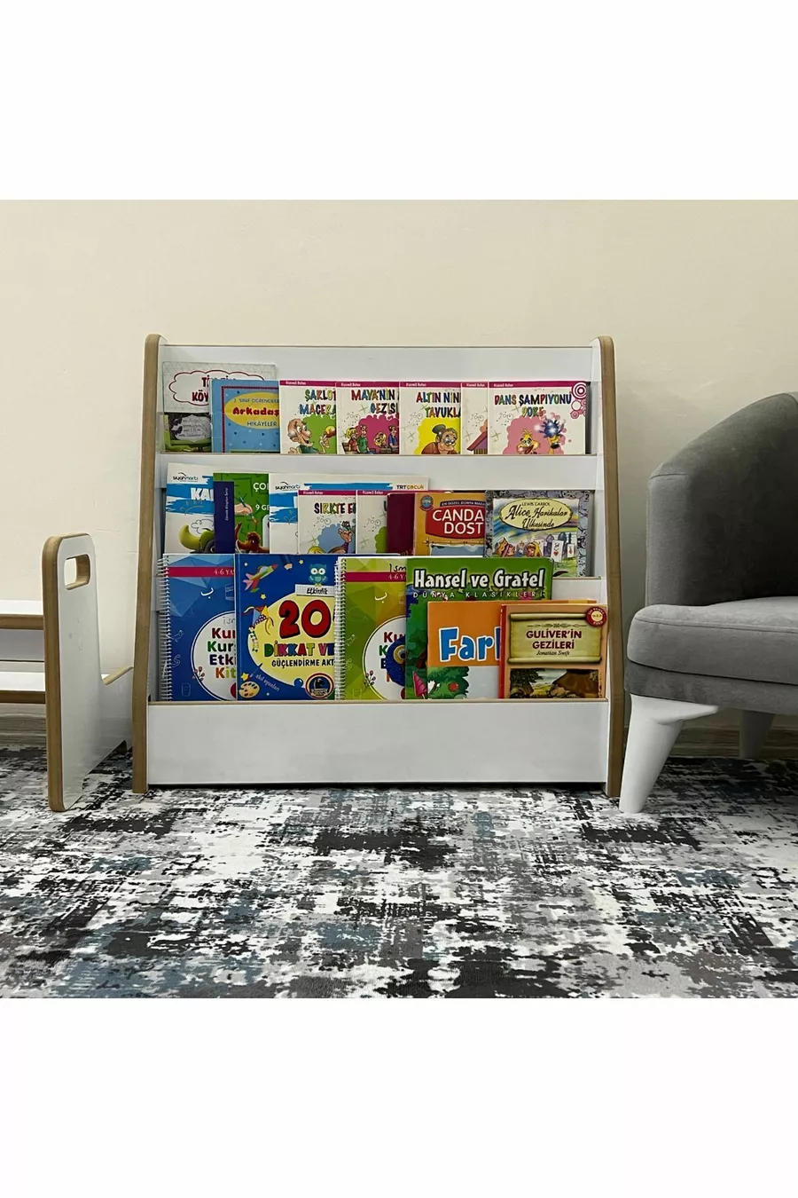 Melis Libreria a 3 Ripiani - Camera dei Giochi per Bambini e Neonati, Libreria Montessori Melis a 3 Ripiani