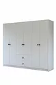 Gm  Deluxe Armoire 6 Portes 2 Tiroirs avec Poignées Bouton