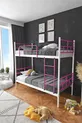Letto a Castello Koza Ranza Compatibile con Materasso Rosa Scuro con Rete Metallica Separabile