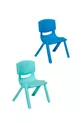 2 Chaises pour enfants de crèche et maternelle en plastique dur - Turquoise/Bleu