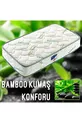 Orthopädisches Bambus-Einzelbett mit Federkernmatratze und Bambuskissen als Geschenk