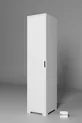 Duru Armoire simple porte pour salle de bain et vêtements, blanc mat,  cm, 5 étagères - Garde-robe