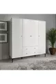 Focus 4 Kapılı Dolap Beyaz (%MDF) - 4 Kapılı, 2 Çekmeceli, Ayaklı Gardırop