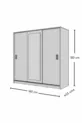 Armoire coulissante avec miroir et 3 portes Sline