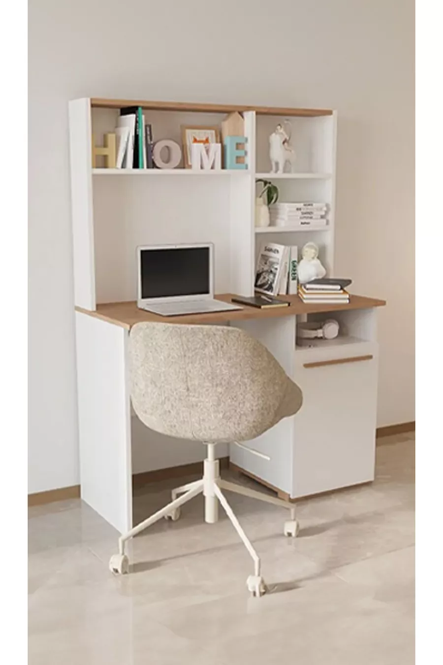 Bureau pour jeune Eva - chêne jaune & blanc
