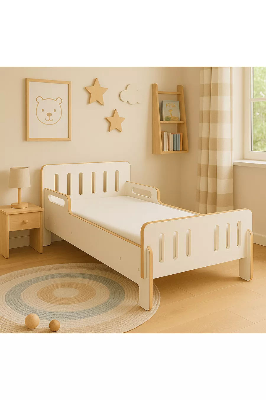 Lit bébé - Matelas bébé - Matelas au sol pour enfant - Matelas au sol pour bébé - Lit - Matelas - MDF - Blanc
