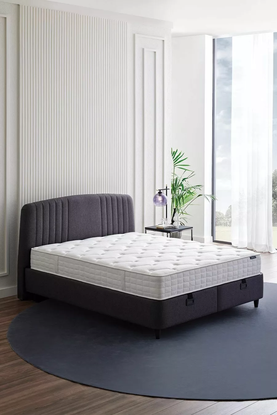 Silver Therapy Bed, Canto Onderstel, Silver Hoofdbord Eenpersoons 3-delige Set - Antraciet