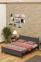 Letto Matrimoniale Moderno in Legno e Metallo Nero Antracite Grigio
