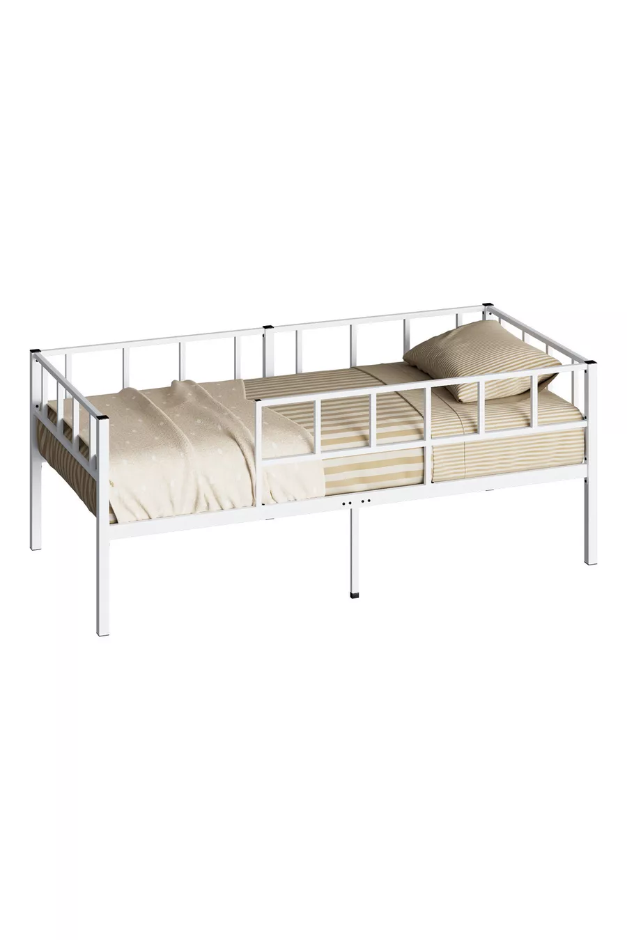 Daybed Zenit Metalen Bed Wit, Bed met Hoofdeinde, Verschillende Maatopties