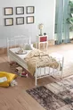 Letto singolo in ferro battuto Hatkus - bianco (con doghe in legno)