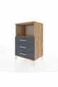 Hyperion Nightstand with One Shelf and 3 Drawers Pine-Anthracite