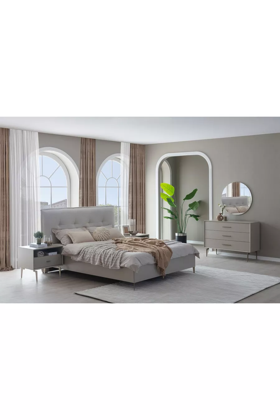PANDOR NOX BEDROOM SET, CREAM