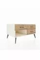 Commode Kronos 3 tiroirs Pierre de lune/Pin