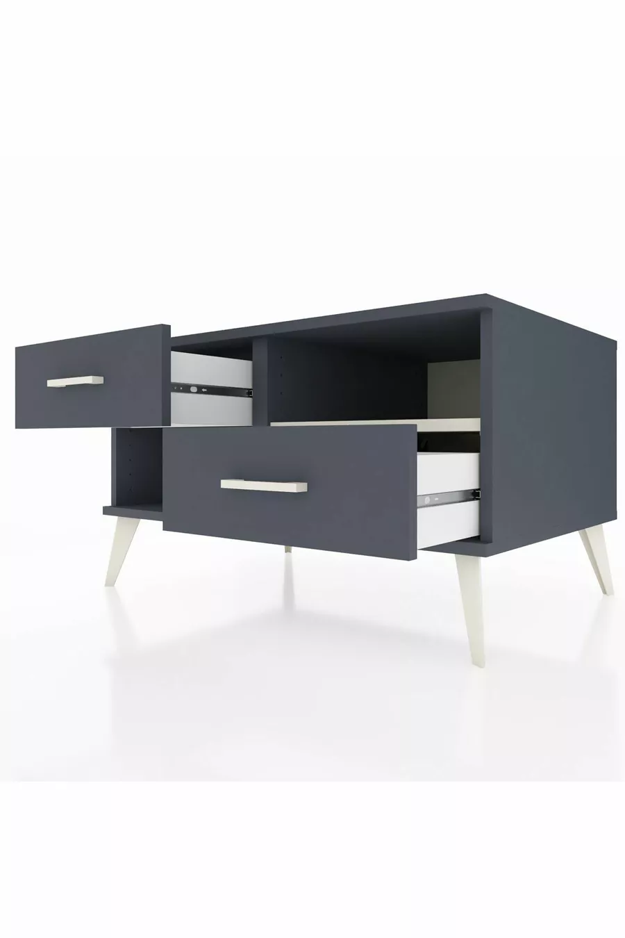 Kronos Dresser Single Shelf 2 Drawers Anthracite-Pebble/Anthracite