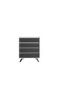 Suvera 4-Drawer Dresser White-Anthracite