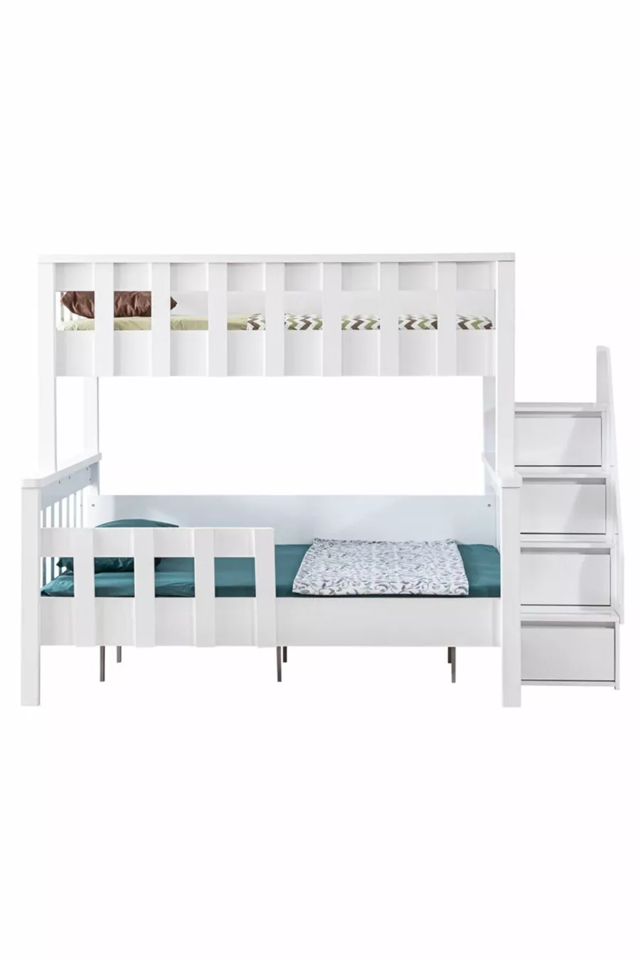 Lit superposé en profilé MDF, Lit superposé Deluxe séparable - Blanc
