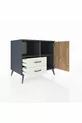 Kronos Dresser 2 Shelves 2 Drawers Single Door Anthracite-Pine/Agate