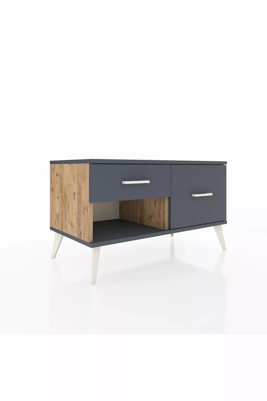 Commode Hyperion 2 tiroirs Pin-Anthracite